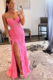 Rochie de seara Sexy Fără mâneci Fantă față Tul Etaj lungime