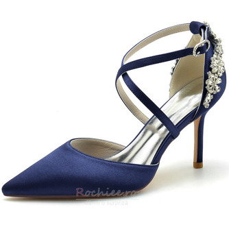 Pantofi de mireasa din satin stiletto pantofi de mireasa marime mare rochie de banchet pantofi singuri - Pagină 9