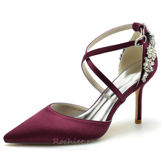 Pantofi de mireasa din satin stiletto pantofi de mireasa marime mare rochie de banchet pantofi singuri - Pagină 7